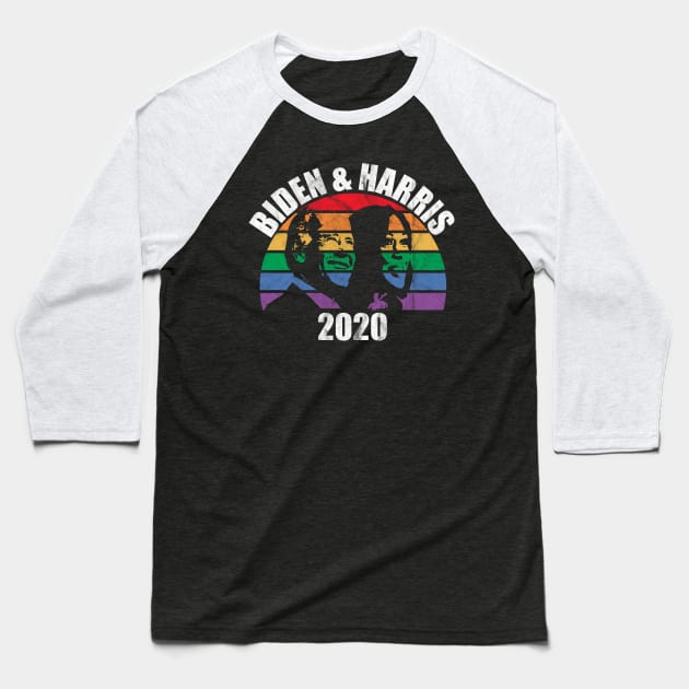 Joe Biden Kamala Harris 2020 Rainbow Gay Pride LGBTQ Election Baseball T-Shirt by GiftTrend